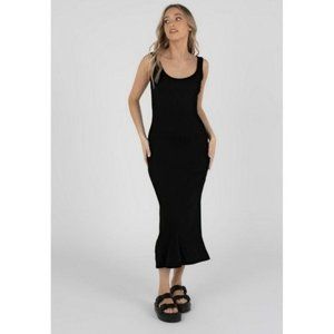 Banana Republic Sleeveless Long Maxi Black Dress Petite Large Visco